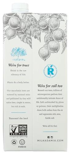 TAOindustry Milkadamia Unsweetened, Macadamia Milk, 32 Oz (3 pack)