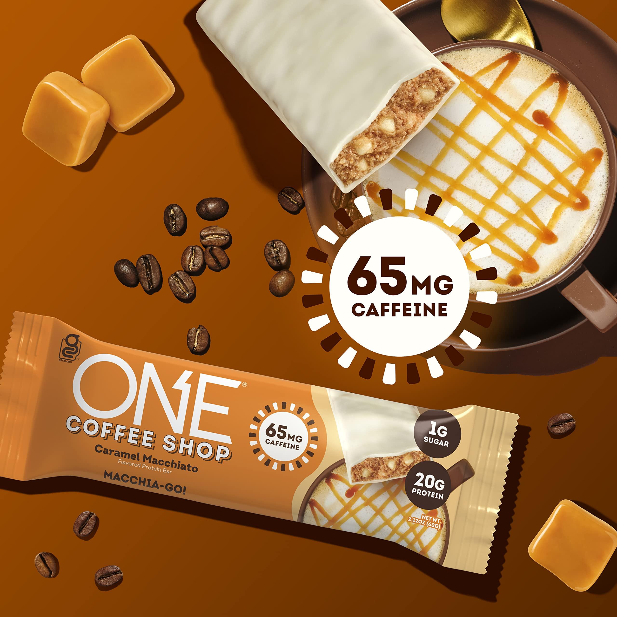 ONE ONE Protein Bars, Almond Bliss & Caramel Macchiato, Gluten Free with 20g Protein, 12 Count