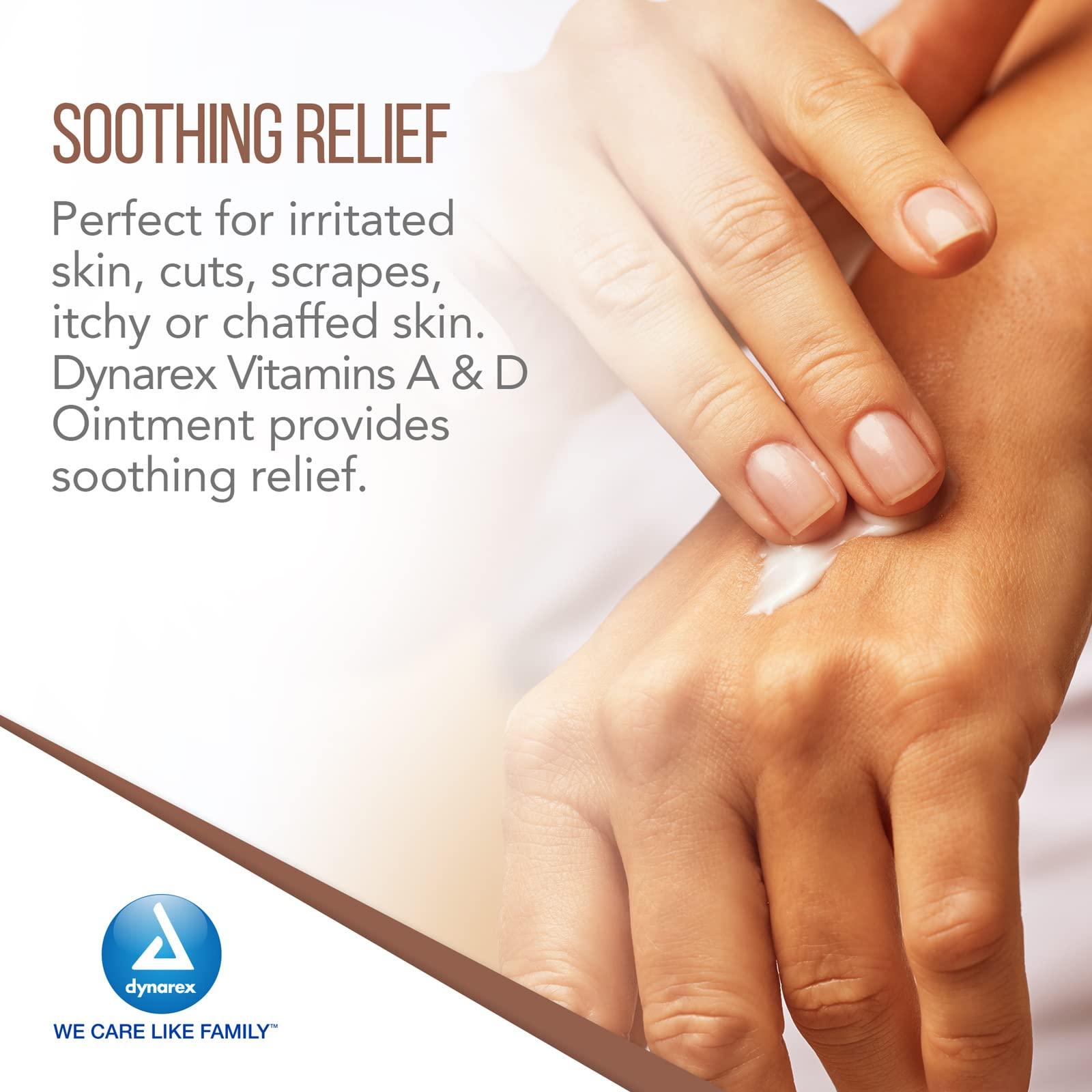 Dynarex Dynarex Vitamins A & D Ointment, Ointment with Vitamin A and Vitamin D for Body Chaffing, Diaper Rash, Cuts, White, 1 oz. Tube