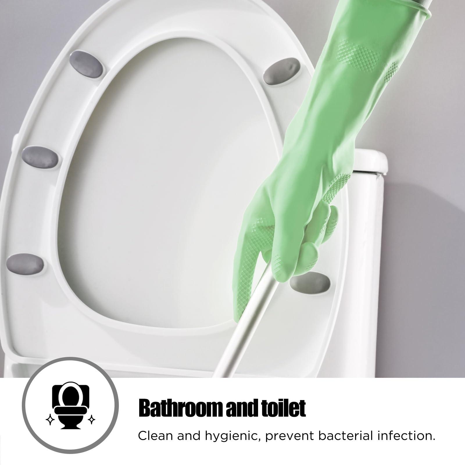 IUCGE IUCGE Rubber gloves cleaning for Household 2 Pairs,Dishwashing gloves for Kitchen dish gloves,Reuseable.(L,Green)
