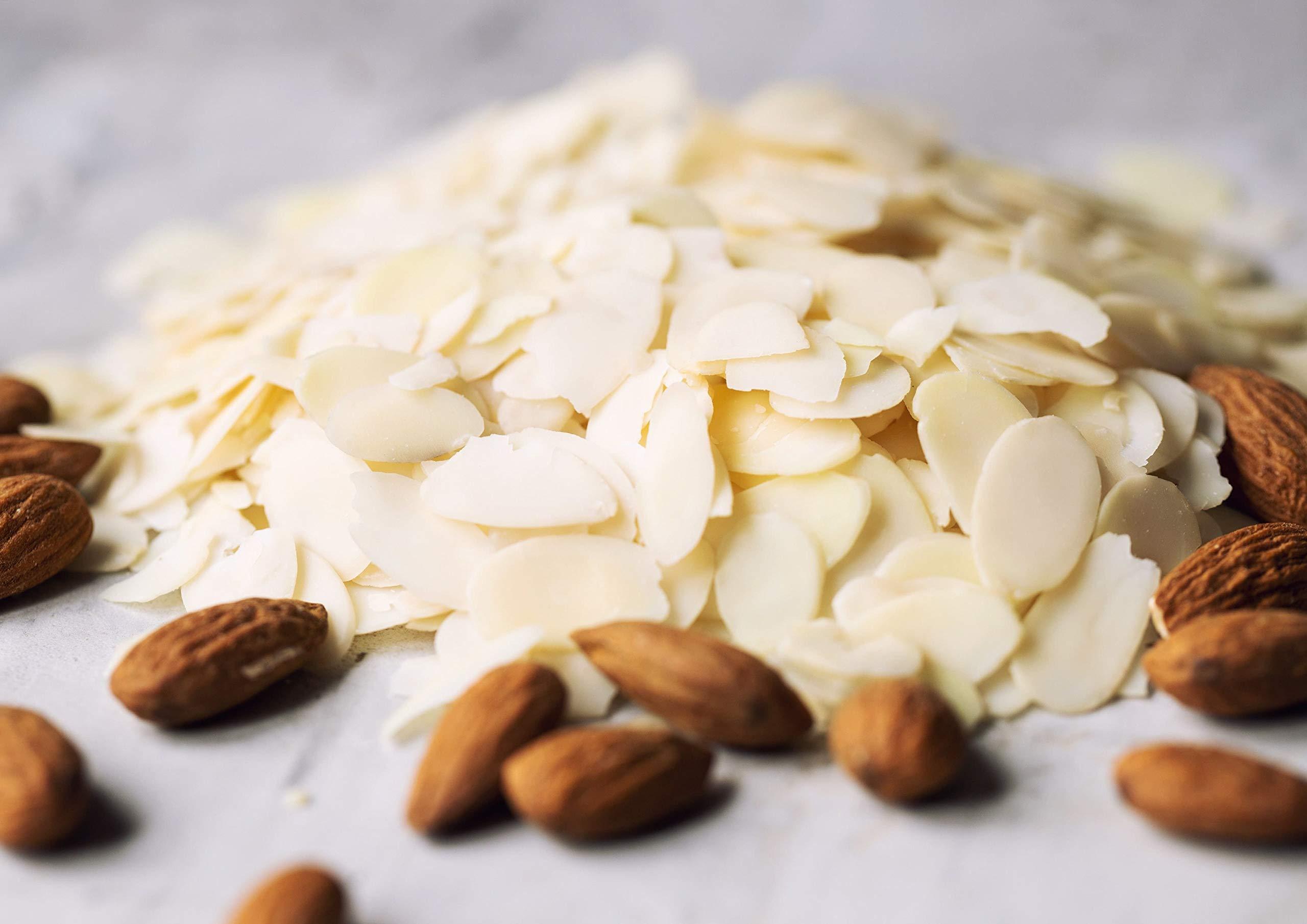 Food to Live Food to Live - Organic Blanched Sliced Almonds, 8 Ounces  Non-GMO, Raw, Unpasteurized, Unsalted, Vegan, Keto, Paleo, Kosher, Bulk, High in Protein