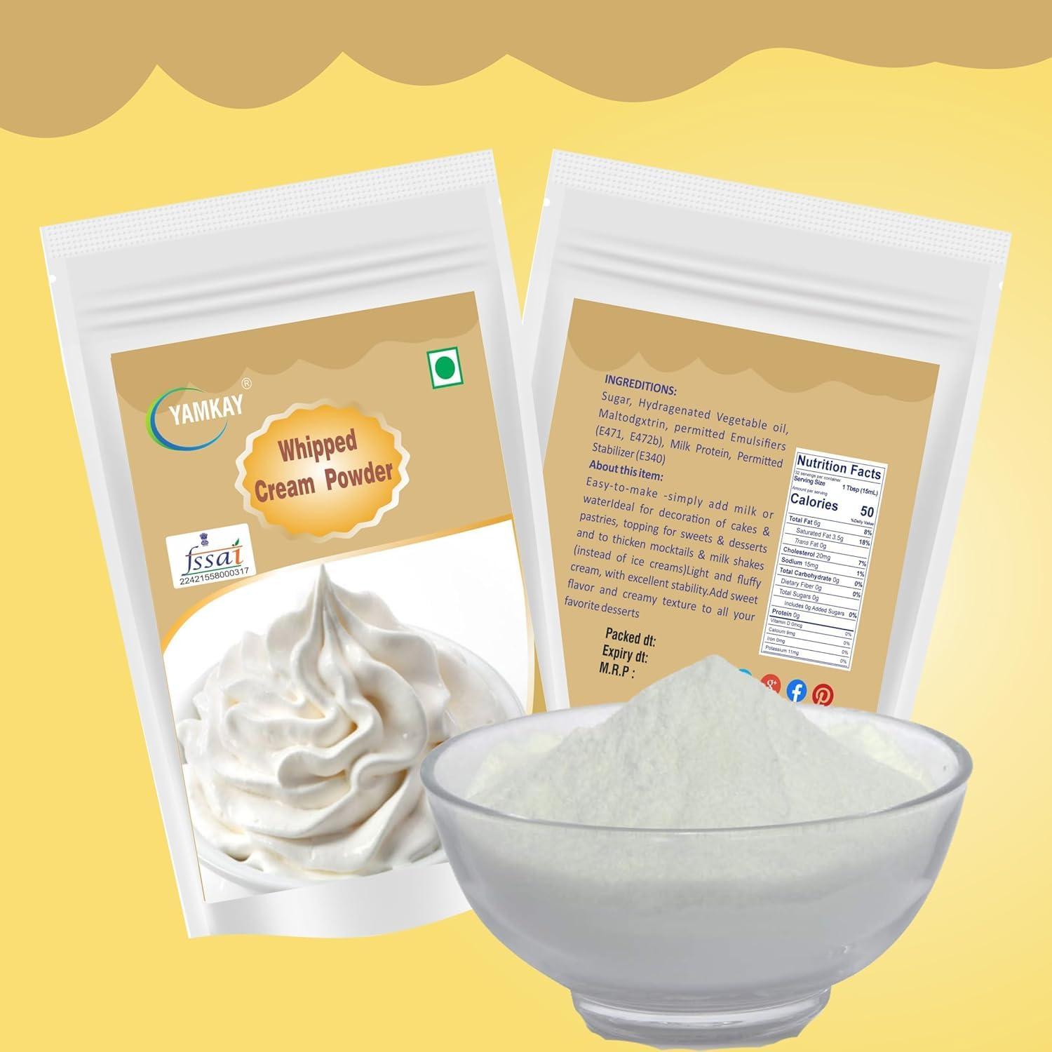 Yamkay Yamkay Whipped Cream Powder for Cake | Cream Stabilizer Powder | Premium Whipped Cream Powder for Cake (700 GM, Whipped Cream)
