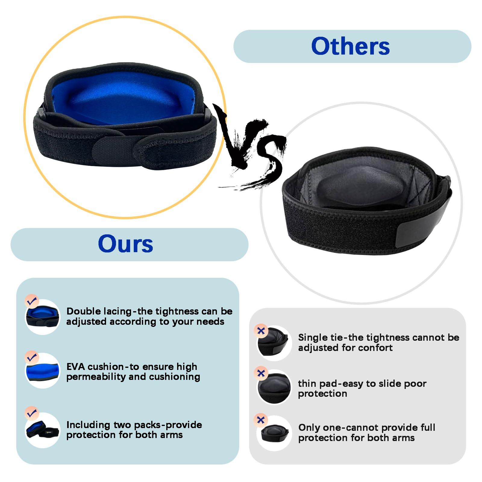 Beyio 2 Pack Elbow Brace, Tennis Elbow Brace for Men & Women, Adjustable Tennis Elbow Strap with Compression Pad for Tendonitis, Arm, Forearm, Tennis & Golfer\'s Elbow