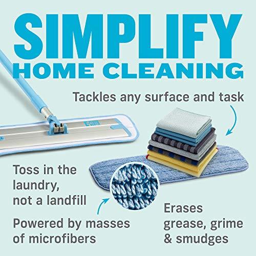 E-Cloth E-Cloth 10-pc Home Cleaning Combo Set, Microfiber Cleaning Supplies Includes Reusable Microfiber Cleaning Cloth and Mop for Floor Cleaning, Washable and Reusable, 100 Wash Promise
