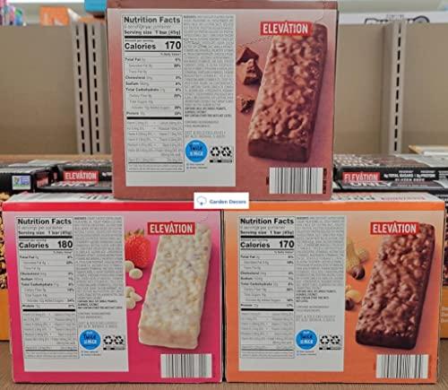 Generic Elevation Protein Meal Bars Double Chocolate, Strawberry, Chocolate Peanut Butter, 9.5oz 270g (Three Boxes), 3