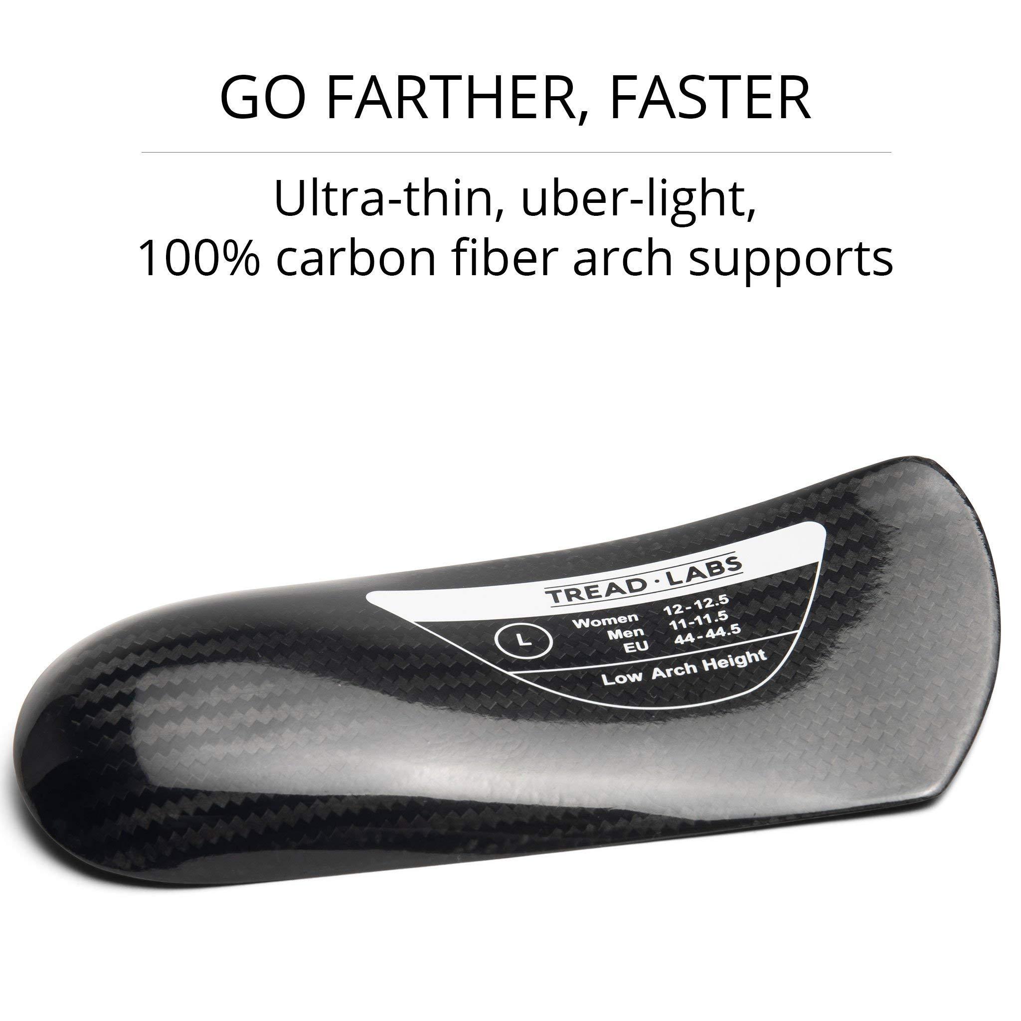 Tread Labs Dash Carbon Fiber Performance Insoles Add Ultra Firm Orthotic Arch Support to Soccer Cleats, Cycling Shoes and Running Shoes