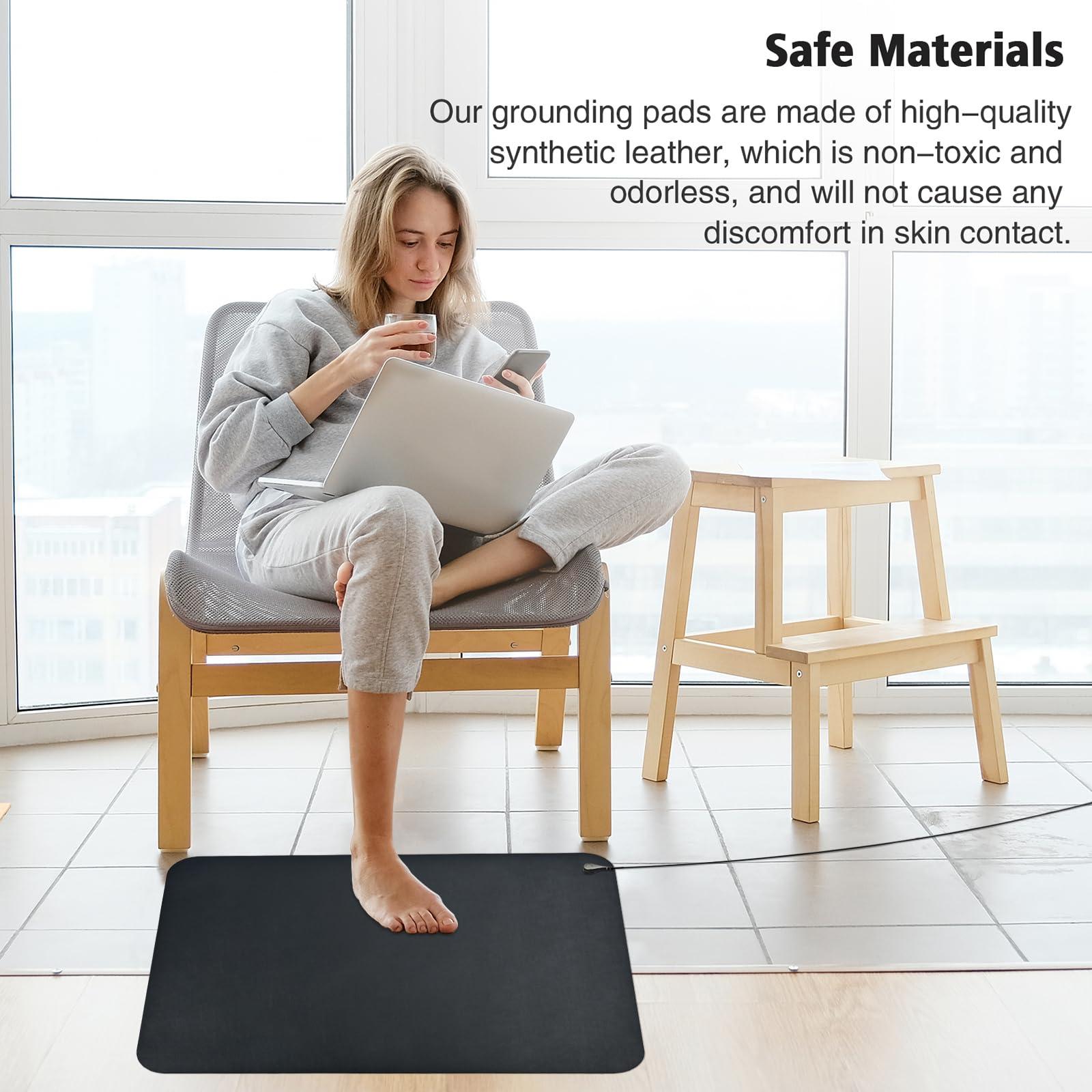 HRSDZKJ Grounding Mat for Sleep,Healthy Grounding Energy with Grounding Wristband and 15ft Straight Cord, Reduce Inflammation, Improve Sleep and Helps with Anxiety (24x16 Inch)