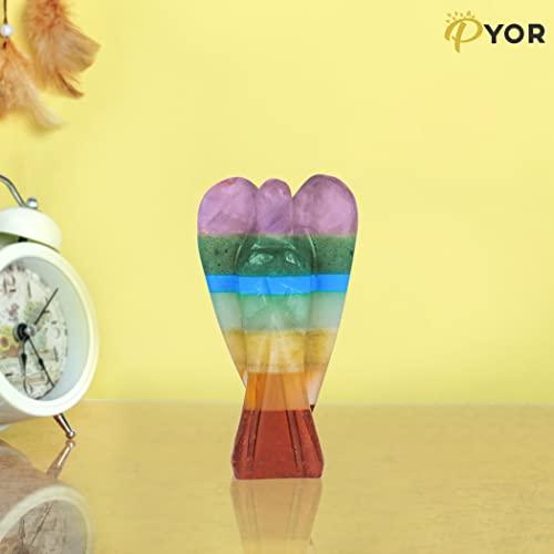 PYOR Chakra Tree, Chakra Stones, Crystal Tree, Gifts for Women, Stones and Crystals, Spiritual Decor, Crystal Pocket Angels, 7 Chakra Tree, Crystal Angel Figurines, Gem Tree, Meditation Accessories