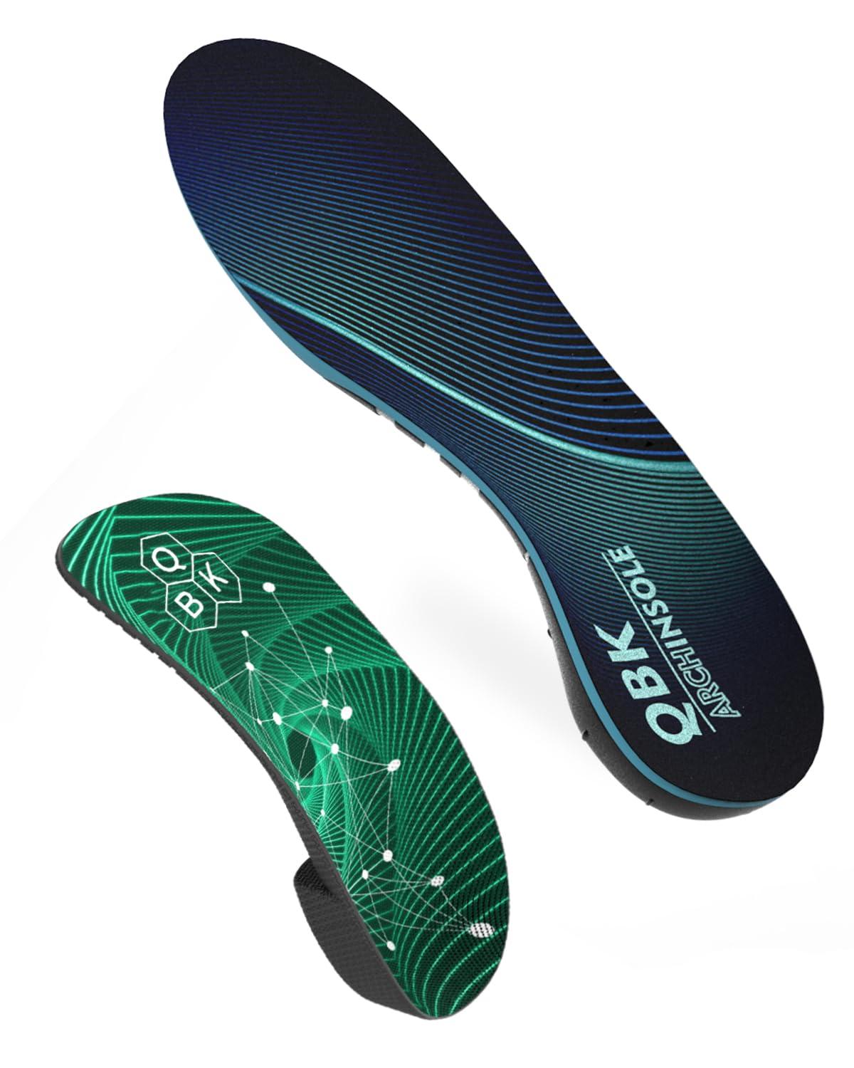 QBK Plantar Fasciitis Insoles, QBK High Arch Insoles for Men& Women,Product Image 3/4 Arch Support Insoles for Women/Men, Orthotics Shoe Insoles High Arch Supports Shoe Insoles for Plantar Fasciitis