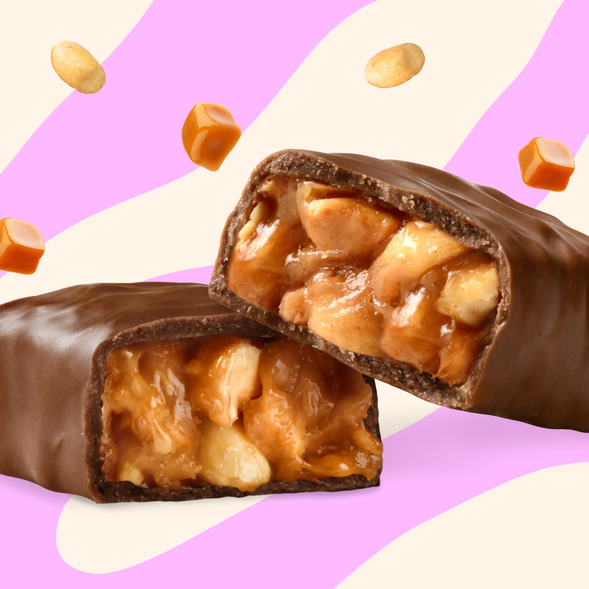 N!CK\'S NICKS Peanuts n fudge Keto Chocolate Candy Bars No Added Sugar 180 Calories, 3.0 Net carbs, Gluten Free Sweets Low carb Candy Snack Bar (Multipack 15x40g)