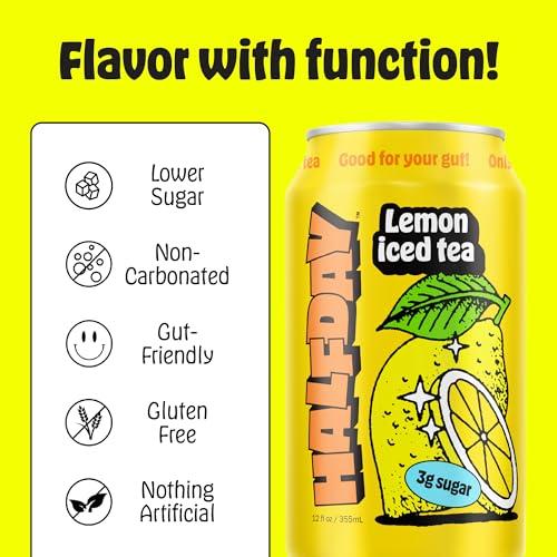 Halfday Halfday Prebiotic Lemon Iced Tea, 12 Fl Oz Can