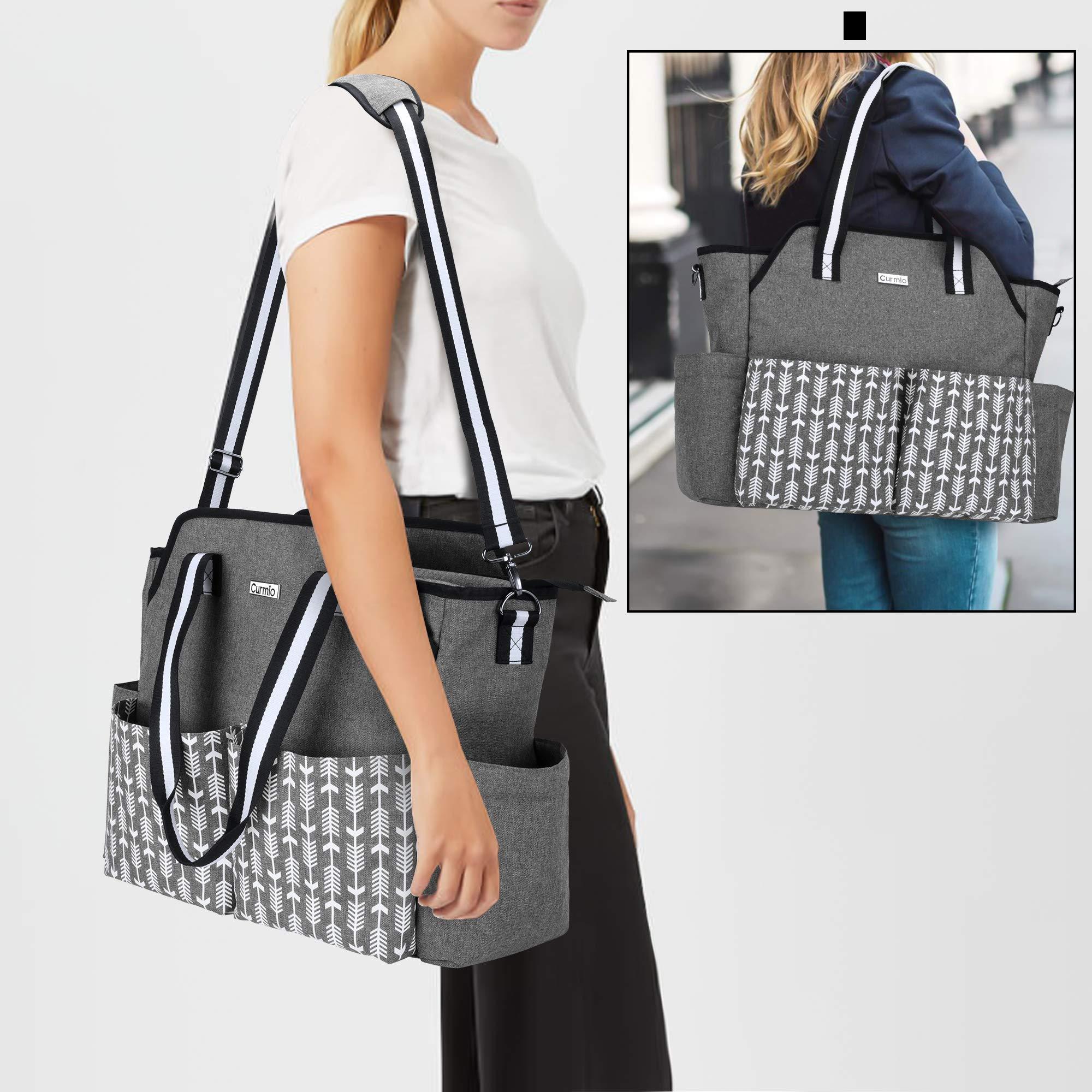 CURMIO CURMIO Nurse Tote Bag for Work, Home Health Nurse Bag with Padded Laptop Sleeve for Home Visits, Clinical Study, Health Care