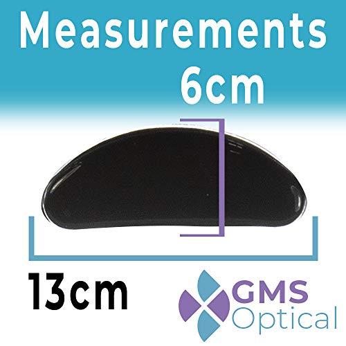 GMS Optical GMS Optical® Premium Silicone 3M Adhesive Half Moon Nose Pads 13mm x 6mm - Ideal for Smaller Frames (5 Pair) (Black)