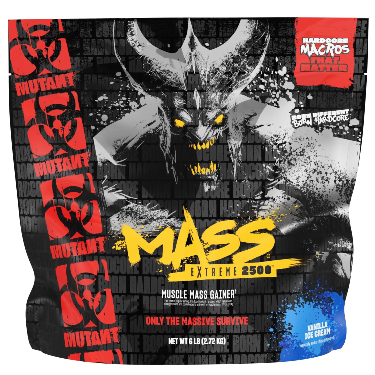 Mutant Mutant Mass Extreme Gainer Whey Protein Powder Build Muscle Size and Strength High Density Clean Calories (Vanilla Ice Cream, 6 lbs)
