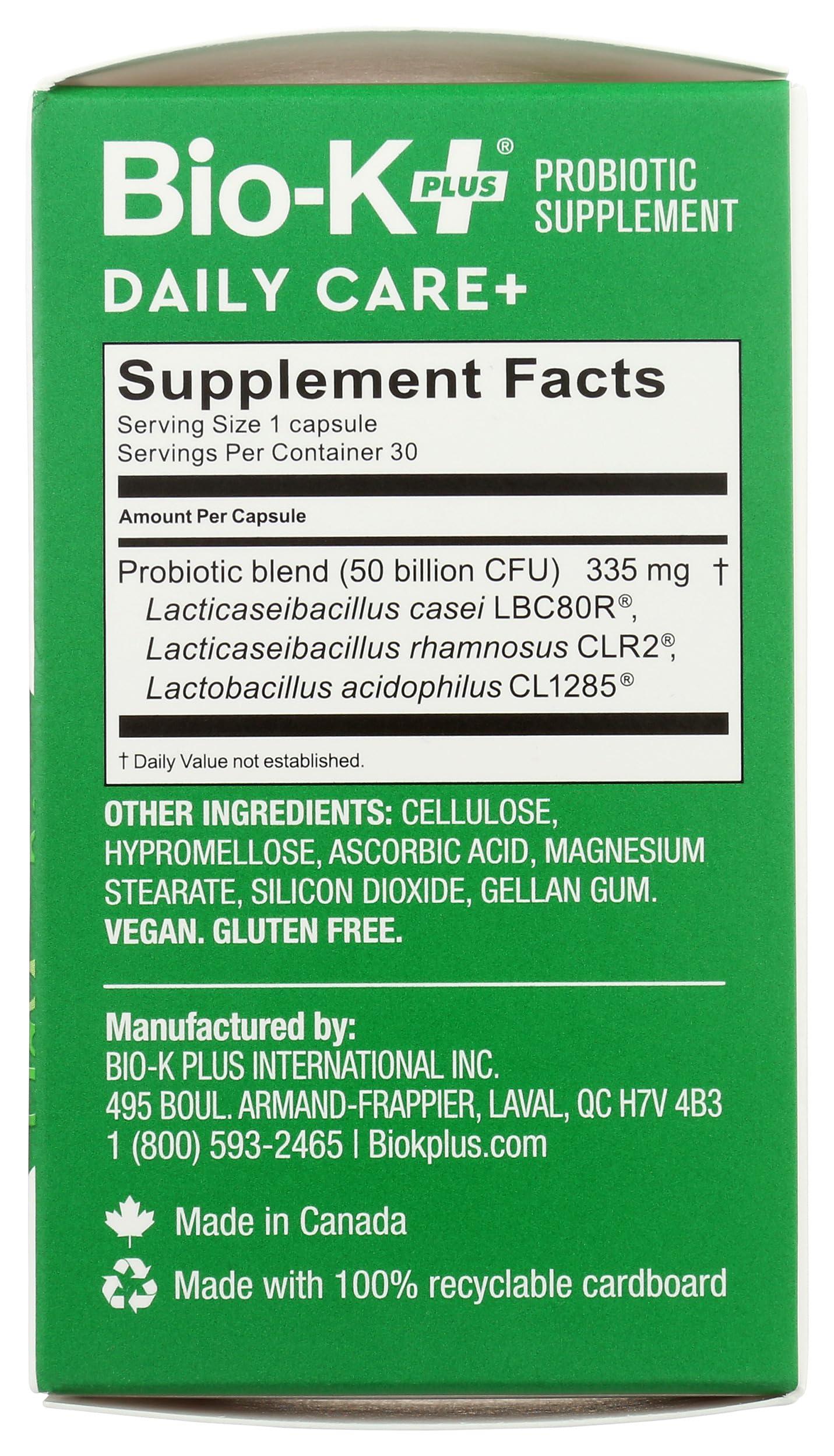 BIO-K PLUS Bio-K Plus, Dailycare 50 Billion Probiotics, 30 Count