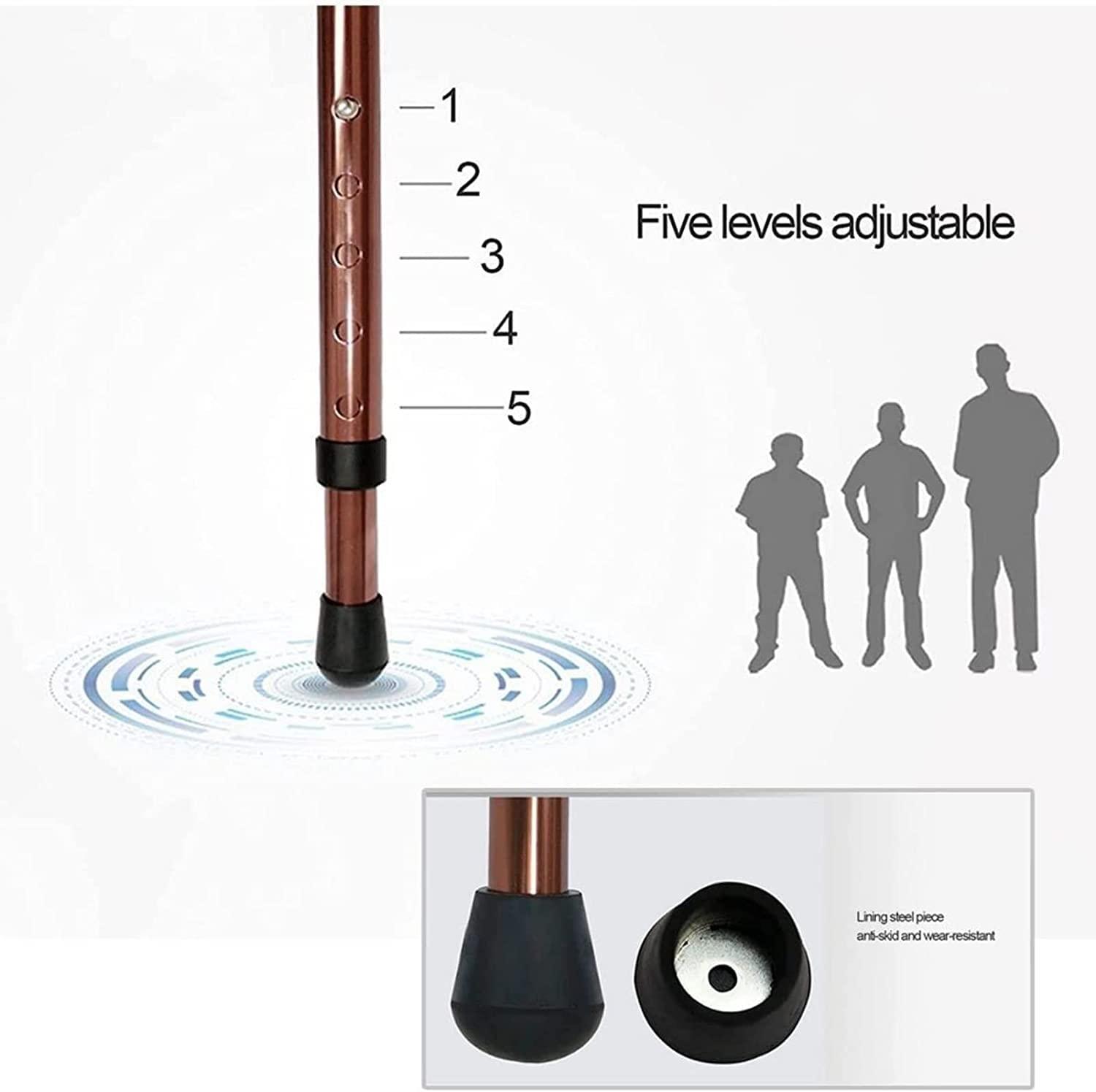 SYALEO SYALEO Crutches Tripod Crutch Chair for Elderly Aluminum Five-Speed Adjustment Walking Stick with Butterfly-Shaped Seat Lightweight Foldable Cane for Walking Load-Bearing 100kg Mobility Aid Cane