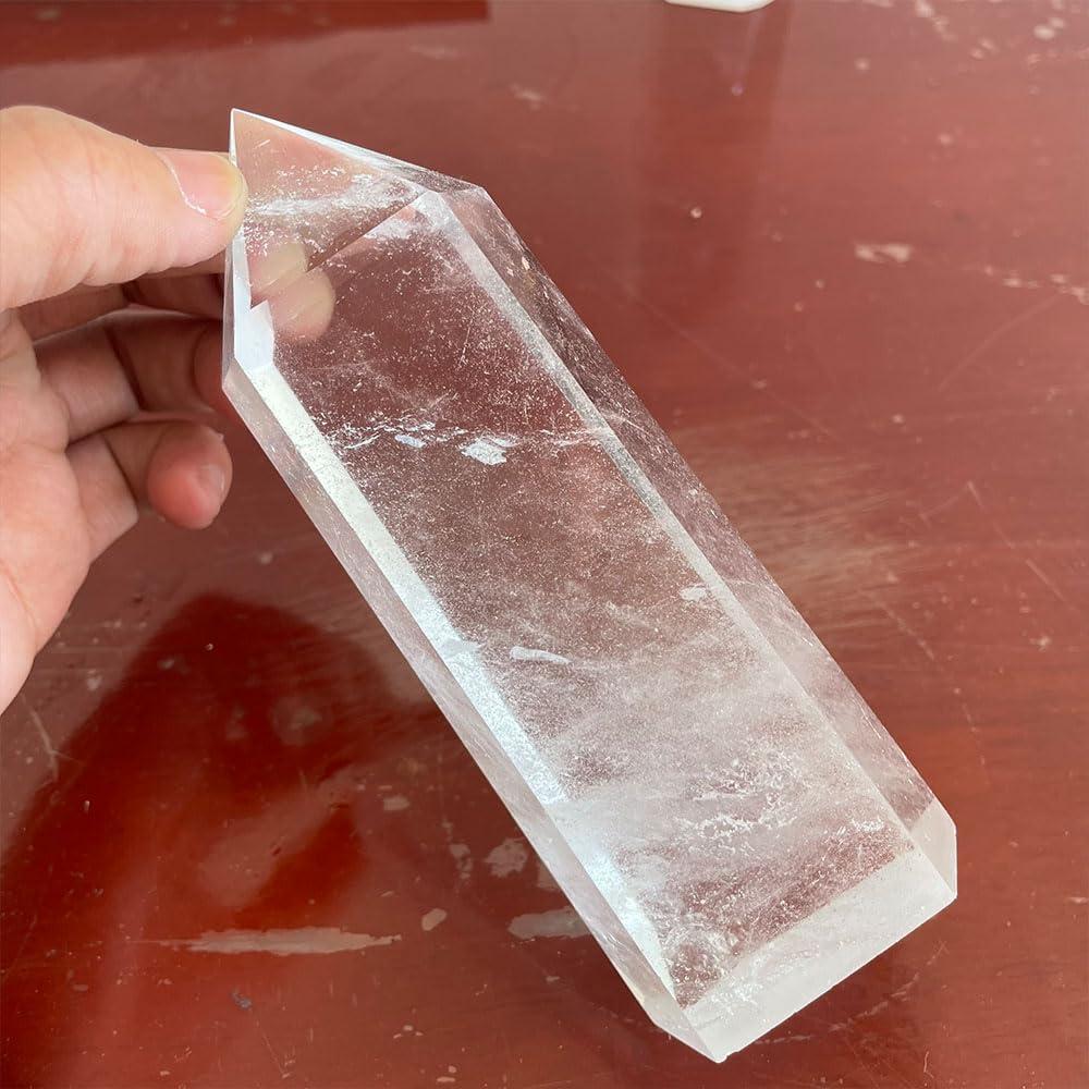 MDYSC Big Natural Crystal Large Clear Quartz Point Lemurian Seed Crystal Healing Obelisk Home Decor (5-6inch)