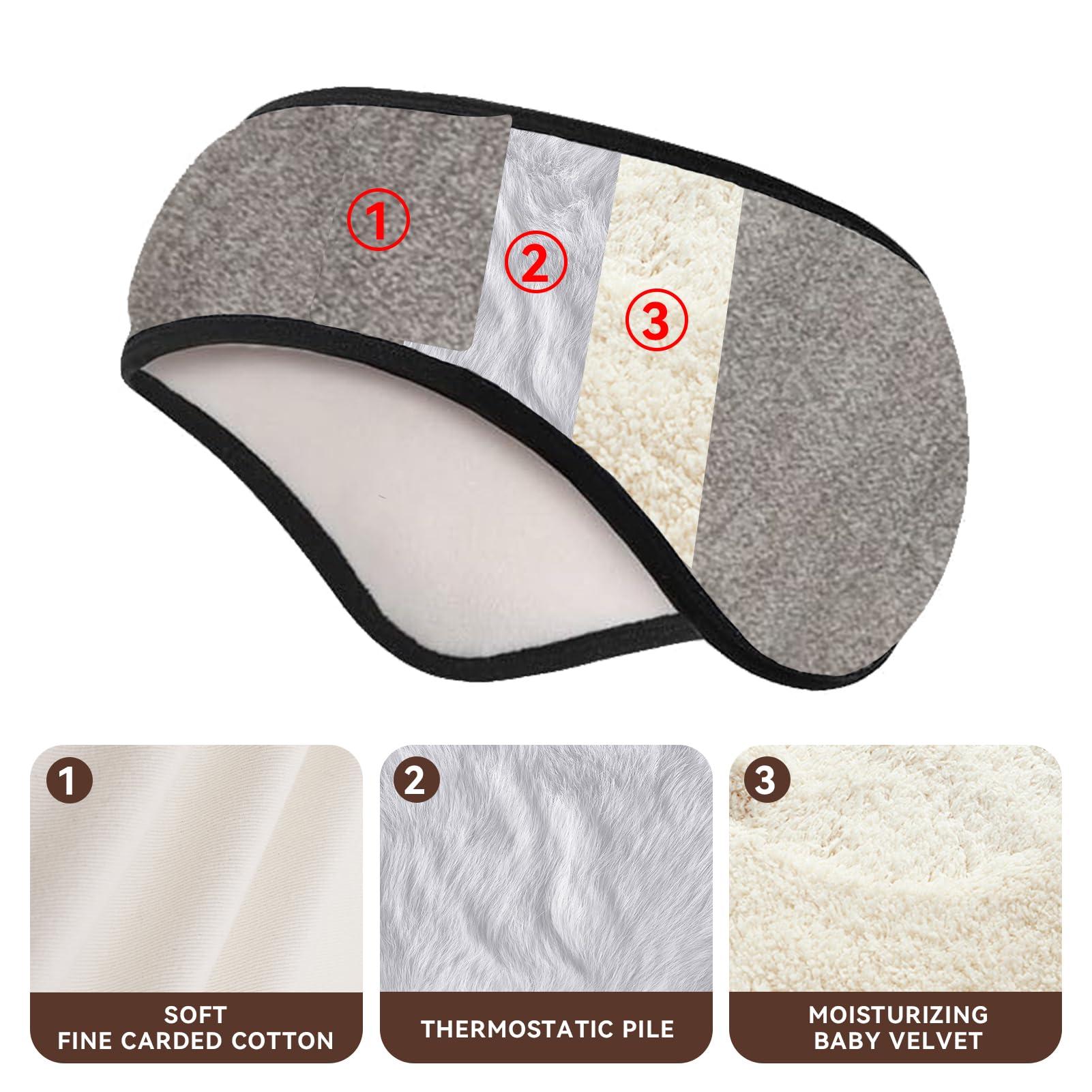 Agatige Soundproof Sleep Earmuff Headband, Sleeping Noise Cancelling Ear Wrap Ear Muffs Winter Women Sleep Mask for Men Women (Grey)