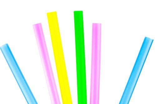 EcoQuality Individually Wrapped Jumbo Drinking Straws For Bubble Tea, Smoothies Extra Wide, Milkshakes, Slushies, Party Straws - Assorted Colors, Disposable Straws, Jumbo Long Straws (8 inch x 0.5 inch) (400)