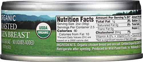 Wild Planet Wild Planet Organic Roasted Chicken Breast With Rib Meat, Skinless and Boneless, Sea Salt, Free Range, Non-GMO, Gluten Free, Keto and Paleo, 5 Ounce Single Unit/Can