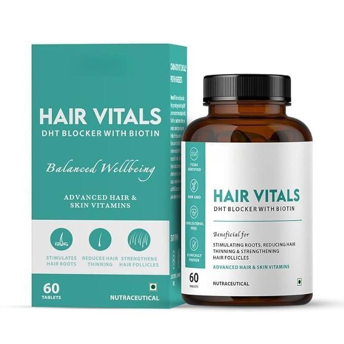 Generic Hair Vitals DHT Blocker with Biotin Tablets with Beta-Sitosterol & Stinging Nettle Root Extract | Hair Vitamins for Men & Women - 60 Tablets