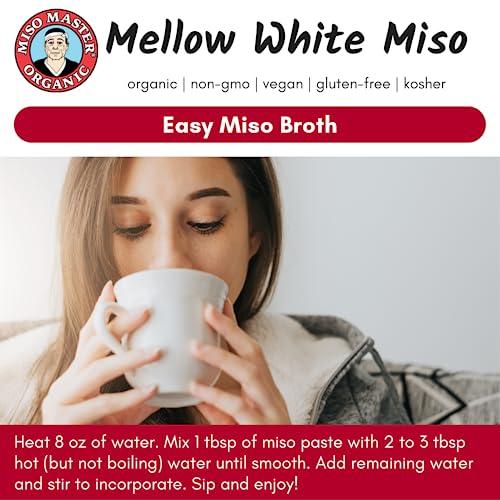 MISO MASTER ORGANIC Miso Master Organic Mellow White Miso, Gluten-Free, Organic, Non-GMO, Vegan, Kosher, Vegan White Miso Paste, 16 oz tub