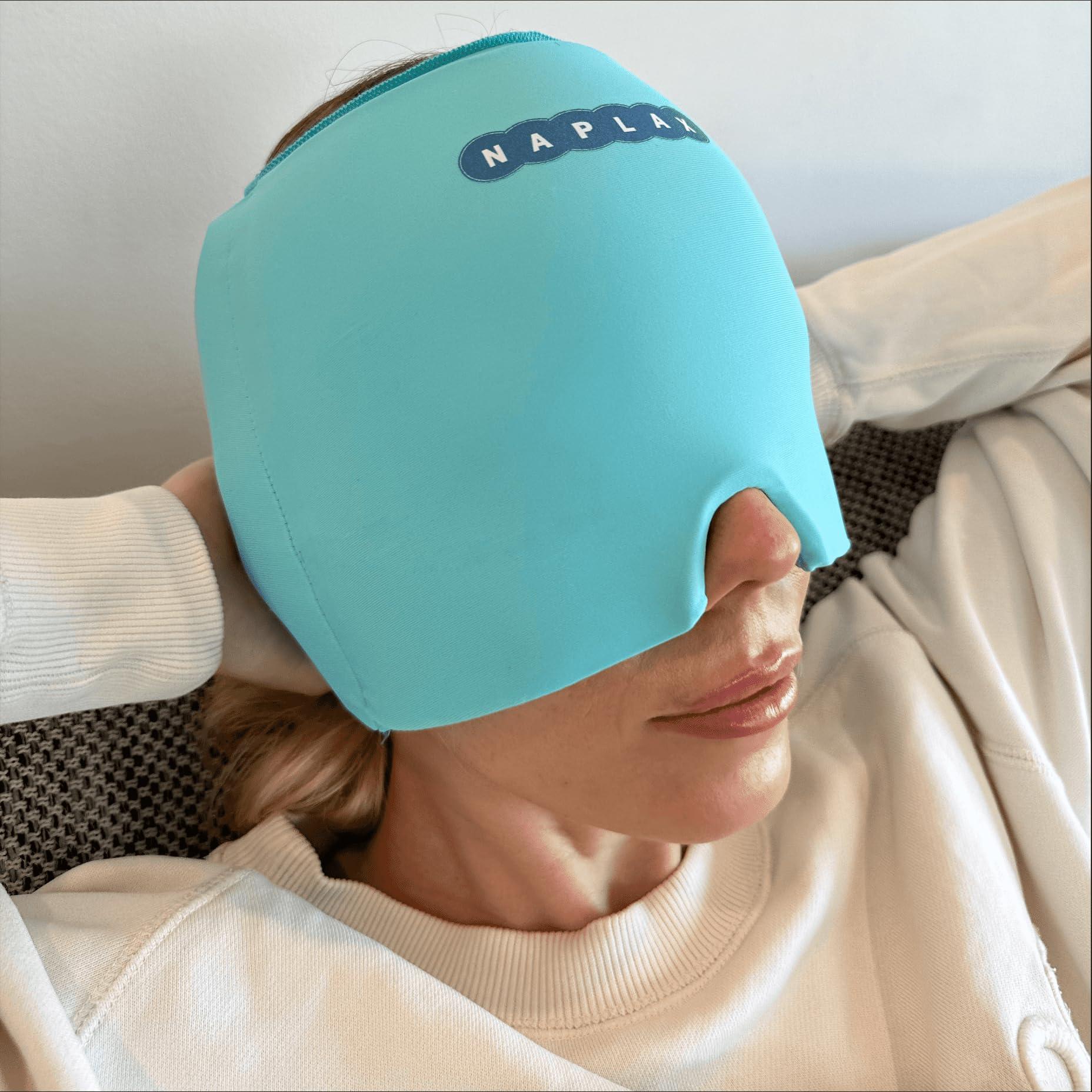 Naplax Naplax Migraine and Headache Relief Cap Hot and Cold Therapy for Migraines, Headaches, Stress Relief and More One Size Fits Most - Blue