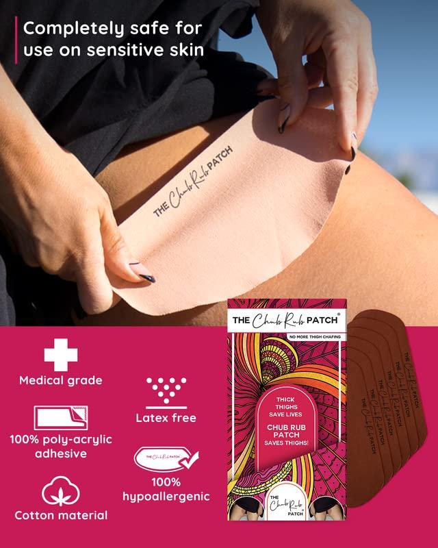 THE CHUB RUB PATCH The Chub Rub Patch for Thighs (AS SEEN ON SHARK TANK), Anti Chafe Thigh Chafing Prevention Friction Tape Patches, Anti Chafing Skin Tape for Inner Thigh Rubbing Prevention Women (3 Pairs), Chestnut