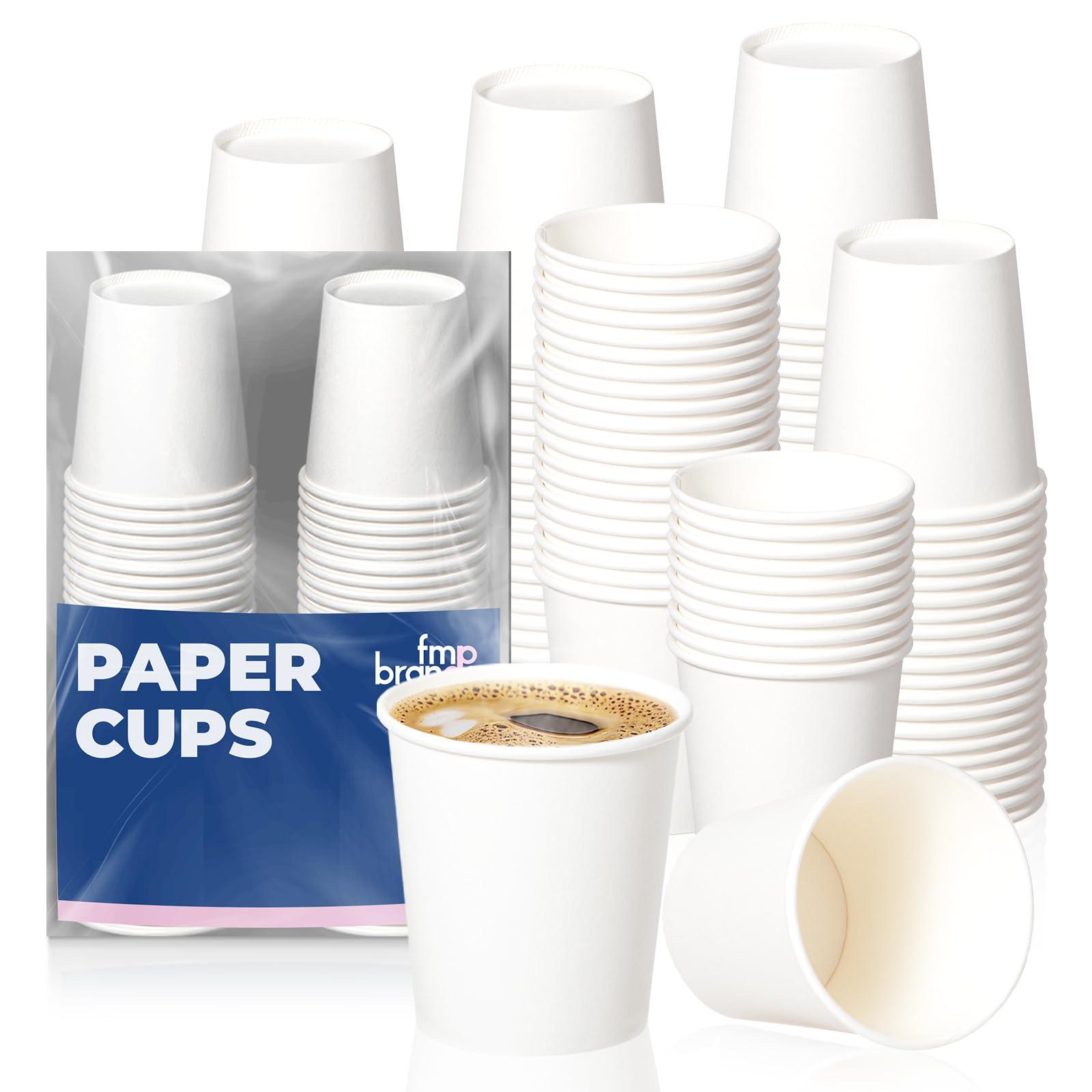 Fit Meal Prep Fit Meal Prep 100 Pack 6 oz Disposable Paper Coffee Cups, Premium White Hot Cups for Hot/Cold Beverage, Durable Thickened Paper Cup Bulk for Party, Daily Use, Office, Home, Bistros