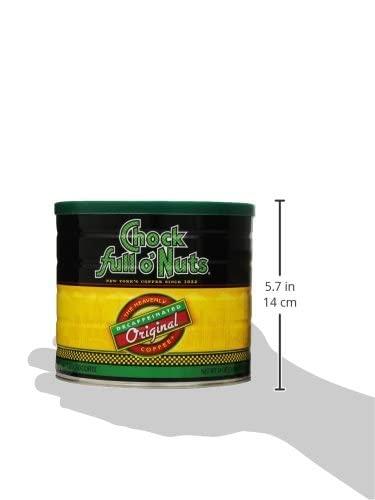 Chock Full o' Nuts Chock full oNuts Decaf Original Roast, Medium Roast Decaf Ground Coffee  Gourmet Coffee Beans  Smooth, Full-Bodied and Rich Coffee (24 Oz. Can)