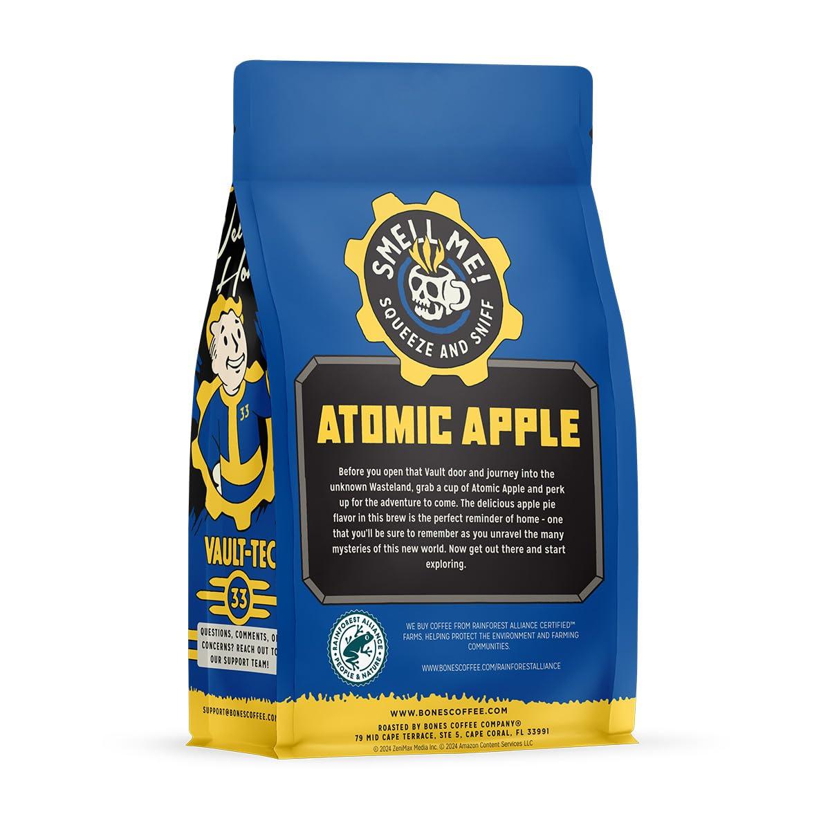 Bones Coffee Company Bones Coffee Company Fallout Atomic Apple Flavored Coffee Beans, Medium Roast Ground Coffee Low Acid, Apple Pie Flavor (12 oz)