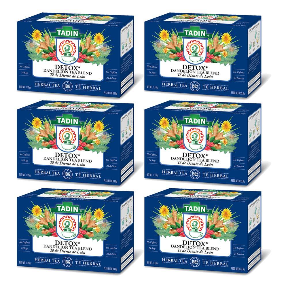 Tadin Herb and Tea Tadin Detox Dandelion Tea Blend. Caffeine Free. 24 Tea Bags. 1.19 oz. Pack of 6