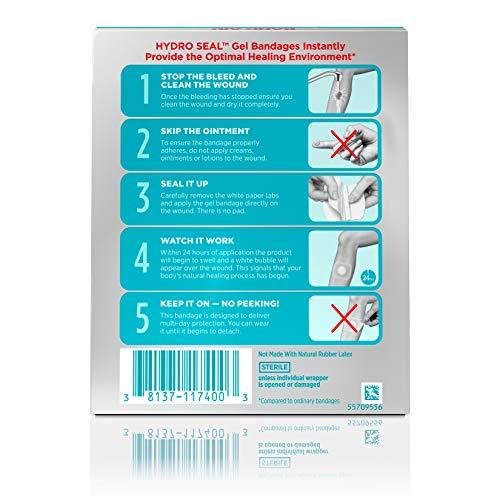 Band-Aid Band-Aid Brand Hydro Seal Adhesive Hydrocolloid Gel Bandages for Wound Care & Blister Relief, All Purpose Waterproof & Shower Proof Blister Pad, Sterile & Long-Lasting, Extra Large, 3 ct