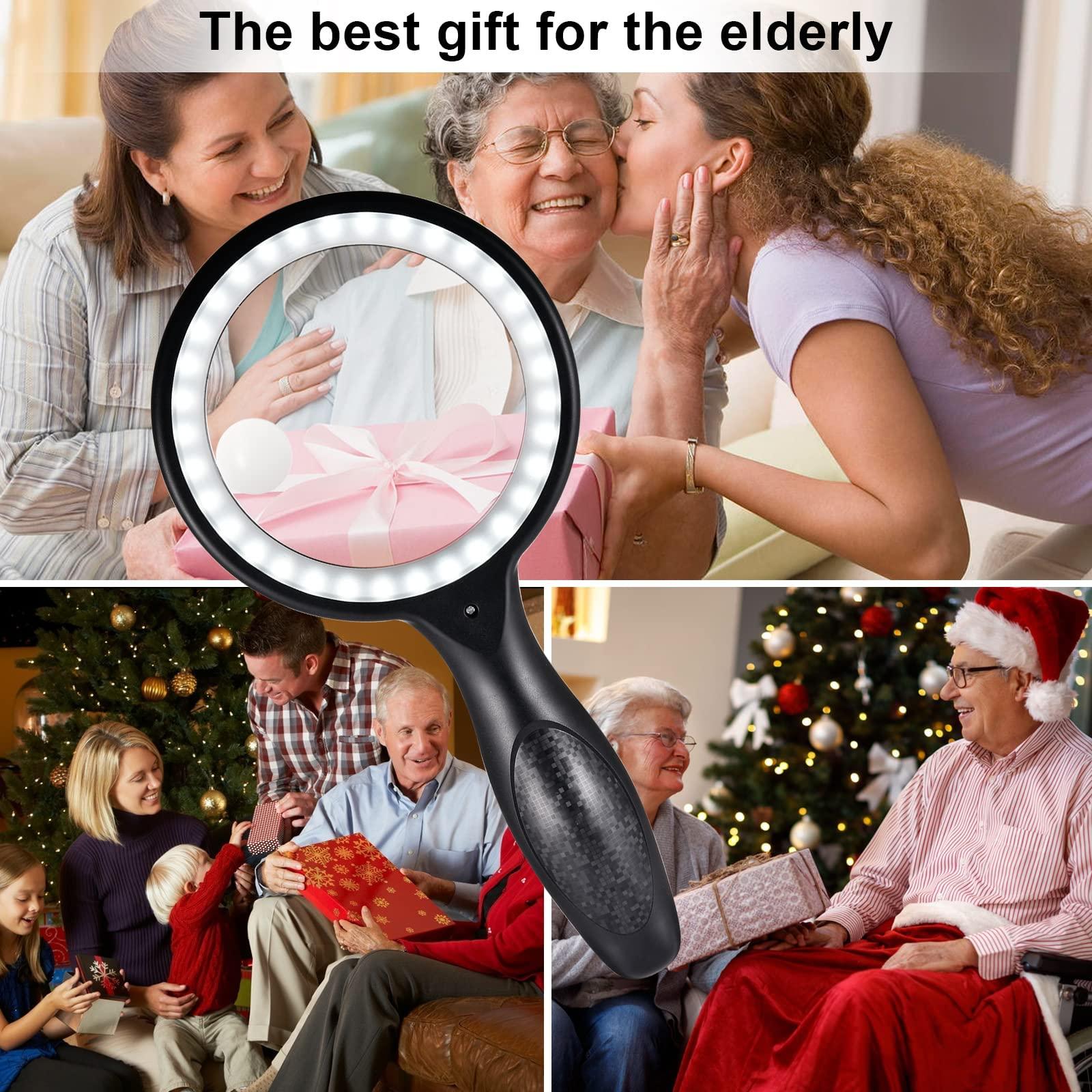 Xccbbow Magnifying Glass with Light, 30x 60x Magnifying Glass for Reading Lighted - 33 LEDs Magnifying Glass Magnifier Magnifier with Light