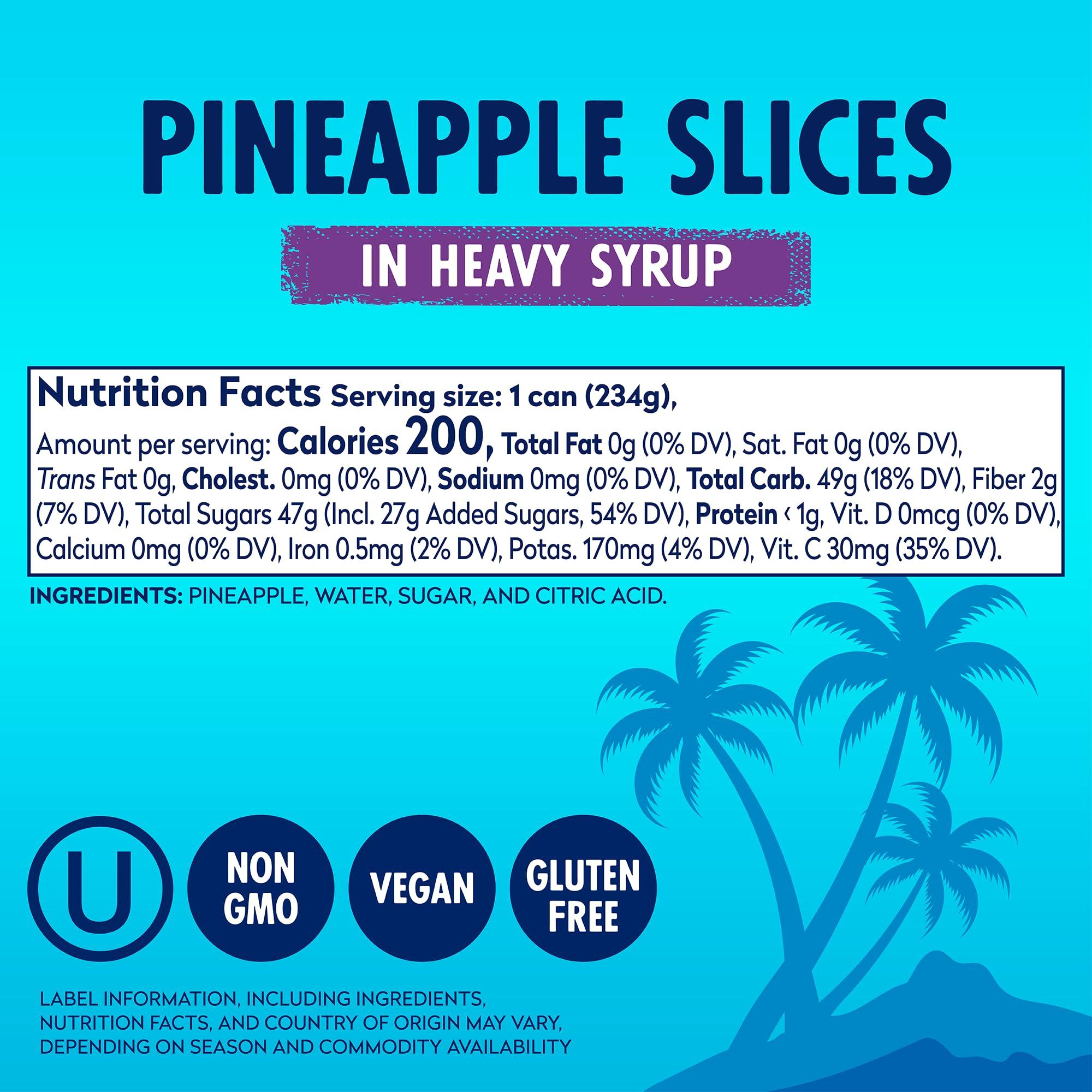Dole Dole Pineapple Slices in Heavy Syrup - Dole Canned Fruit - Rich Source of Vitamin C - 8.25 oz Cans - 12 Pack