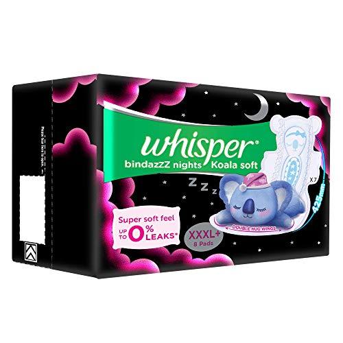 WHISPER Whisper Ultra Night Sanitary Pads for Women, XXXL+ 8 Napkins