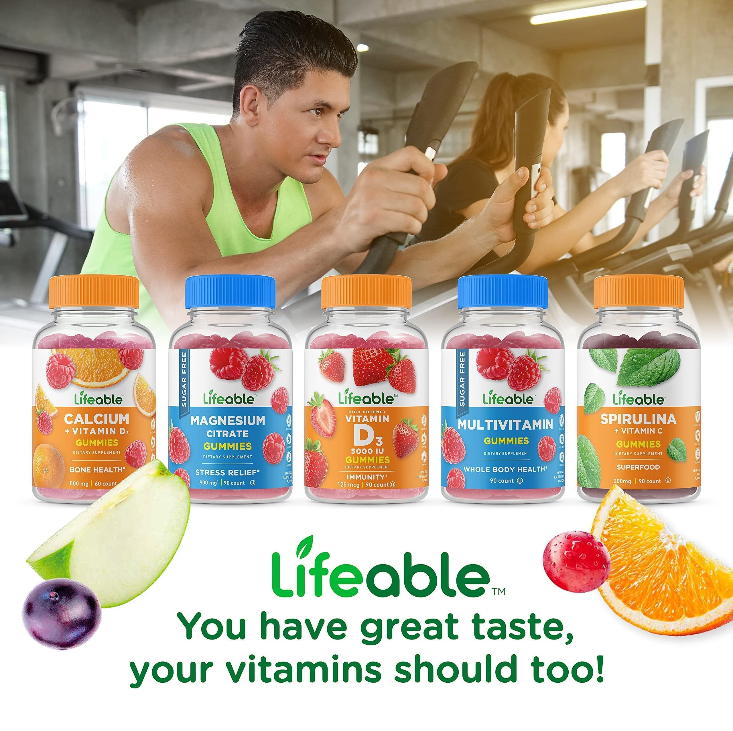 Lifeable Lifeable Iron with Vitamin C + B Complex, Gummies Bundle - Great Tasting, Vitamin Supplement, Gluten Free, GMO Free, Chewable Gummy