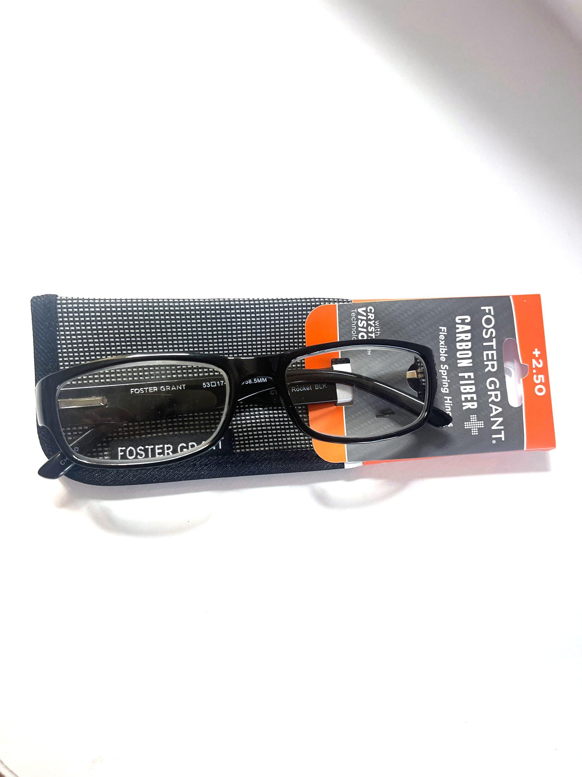 Foster Grant Foster Grant Rocket reading glasses with carbon fiber, flexible spring hinges black +2.50
