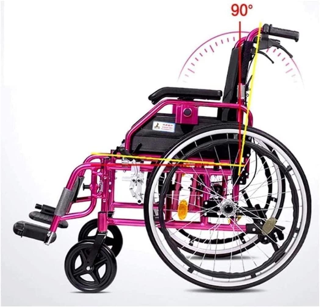 YUSIWOAL Lightweight Wheelchair Elderly Wheelchair Folding Lightweight Manual Self Propelled Wheelchair Portable Medical Magnesium Alloy Sport Wheelchair for Seniors and Adults Mobility Aids