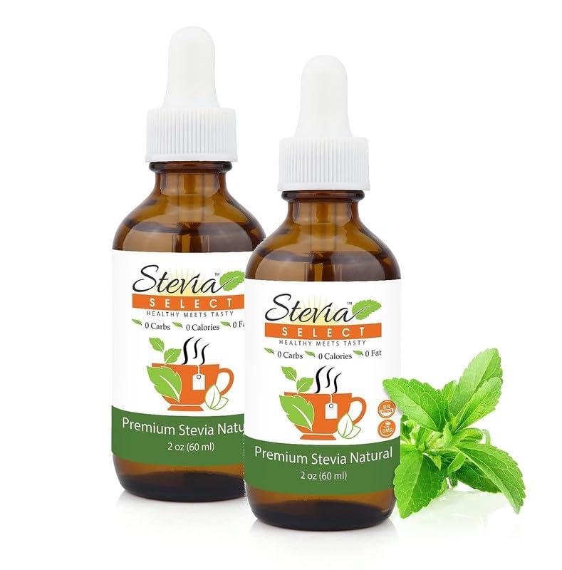 Stevia Select Stevia Select Liquid Stevia Drops - Zero Calorie Sweetener - All Natural Stevia Extract Sweetener Stevia Drops Sweetener Keto Sugar Substitute 2 Oz (2 Pack)