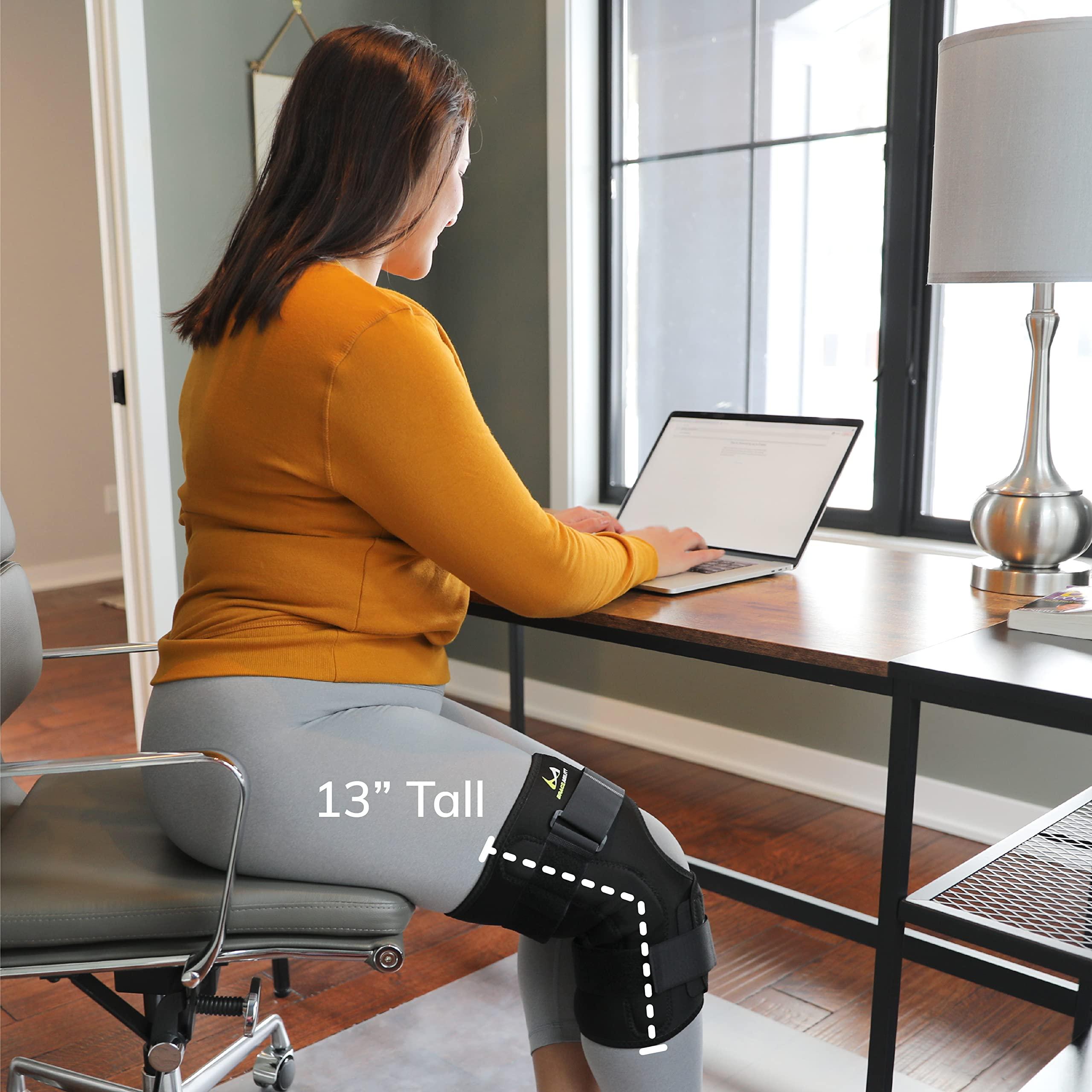 BraceAbility BraceAbility Hinged Obesity Knee Brace - Plus Size to Overweight Wraparound Support for Womens and Mens Arthritis Treatment, Bariatric Joint Pain Relief, Kneecap Instability, Ligament Weakness (6XL)