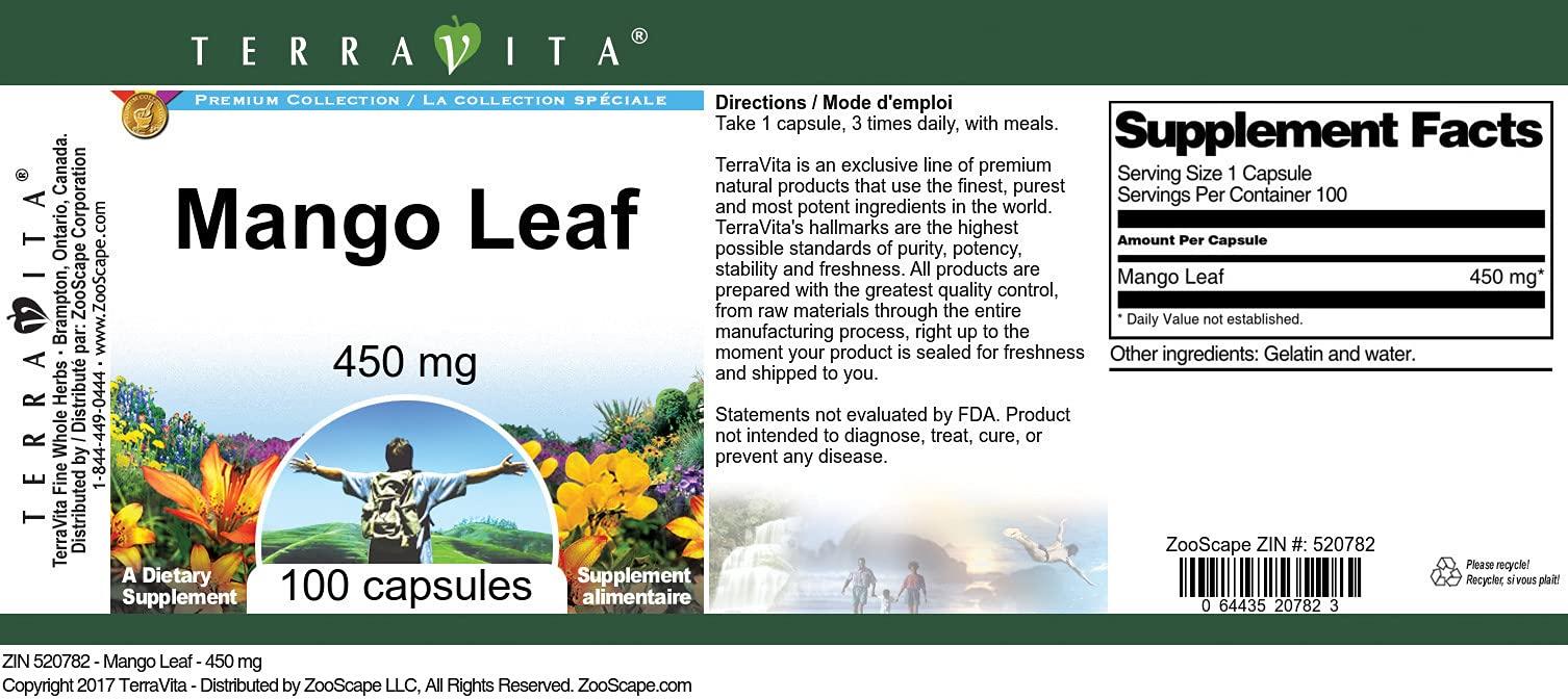Terravita Mango Leaf - 450 mg (100 Capsules, ZIN: 520782)