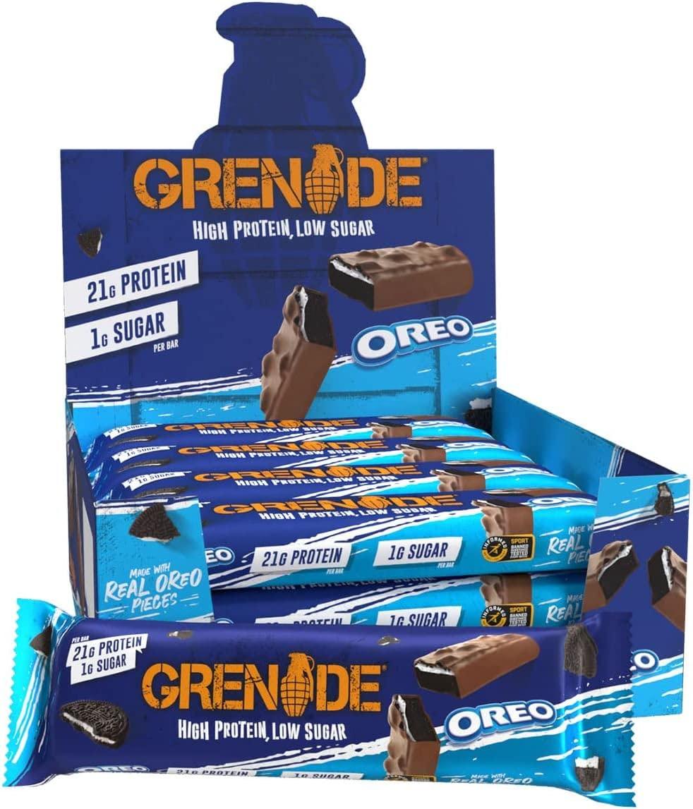 Grenade Grenade High Protein, Low Sugar Bar, Vanilla, 12 x 60g - Oreo