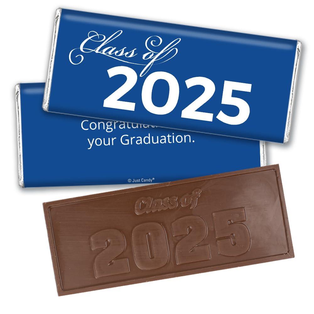 Just Candy 36ct Blue Graduation Candy Party Favors Class of 2024 Wrapped Chocolate Bars by Just Candy