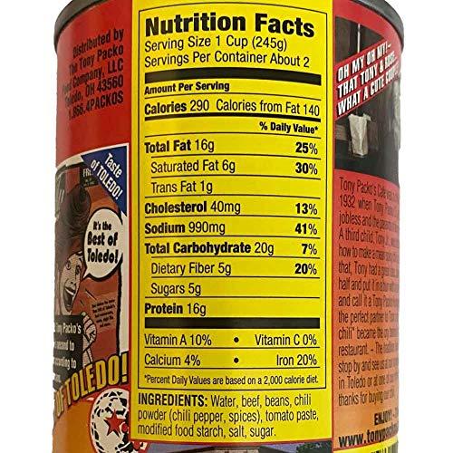 Tony Packo's Tony Packo Chili with Beans, (1 can) 15-Ounce