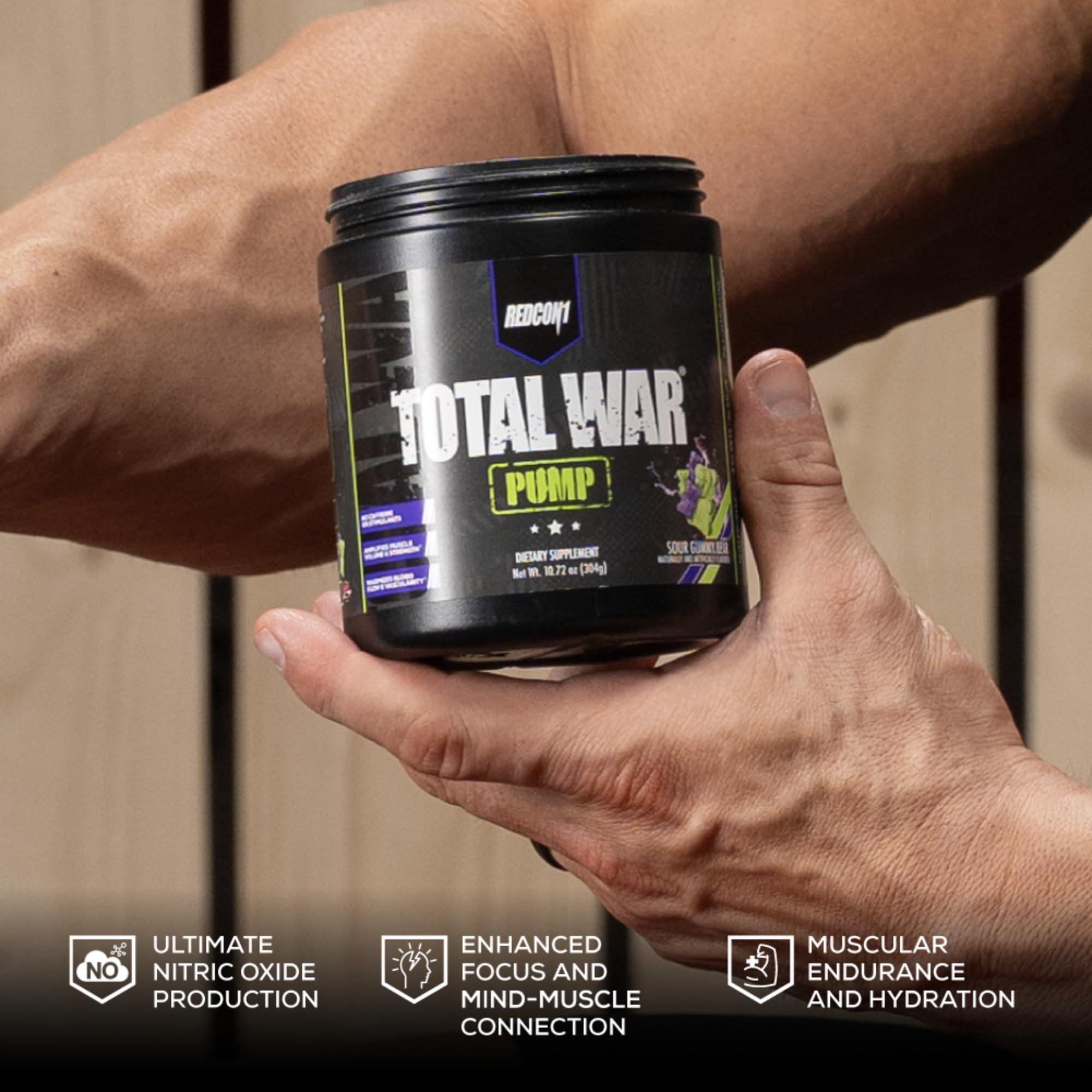 REDCON1 REDCON1 Non Stim & Caffeine Free Pre Workout Powder for Women & Men - Total War Pump - with L-Citrulline, Beta Alanine & More - Workout at Any Time of Day - Plum Fusion (10.79 oz)