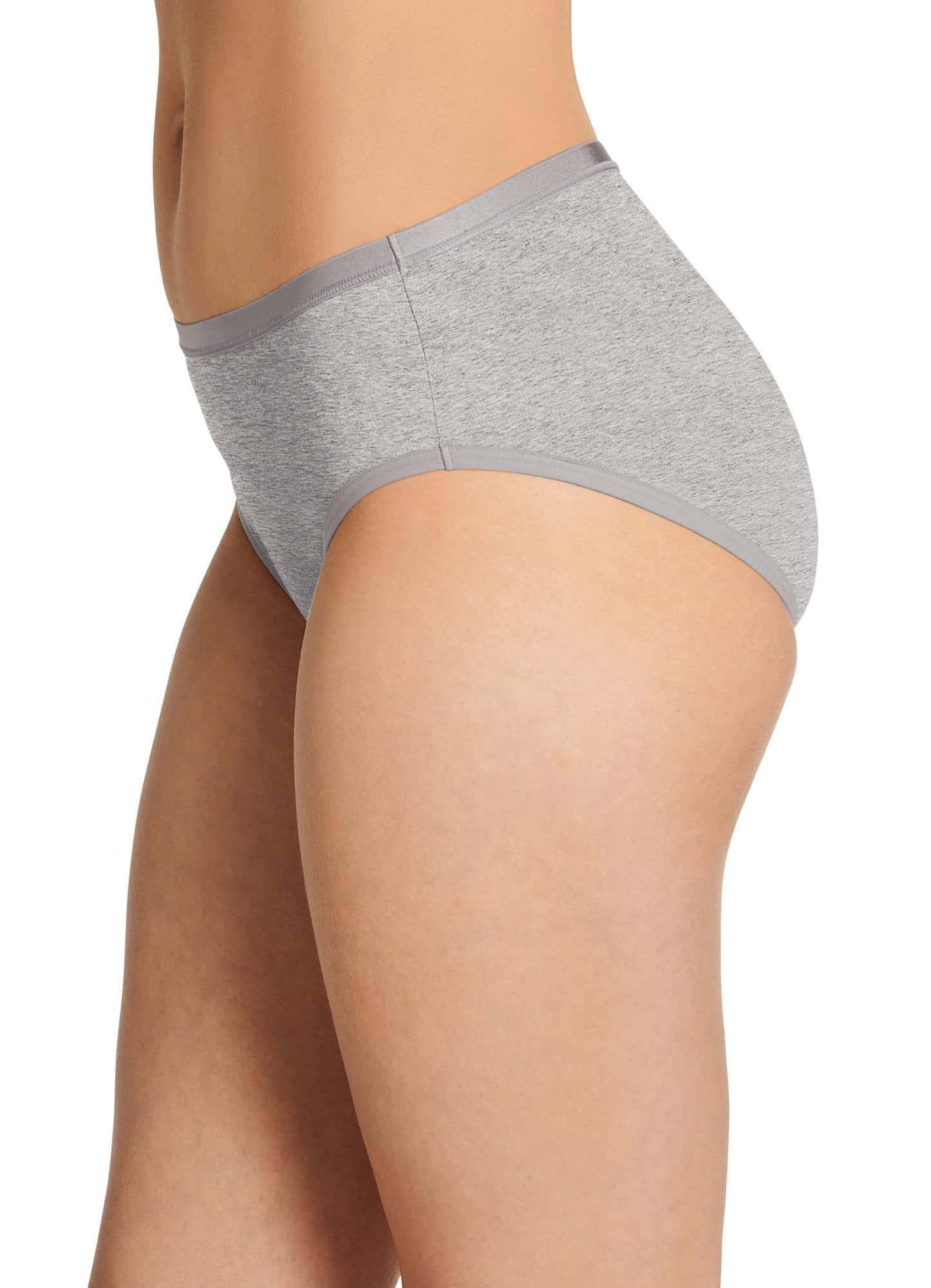 Jockey Jockey Women\'s Underwear Worry Free Cotton Stretch Moderate Absorbency Hips, Grey Heather, XL