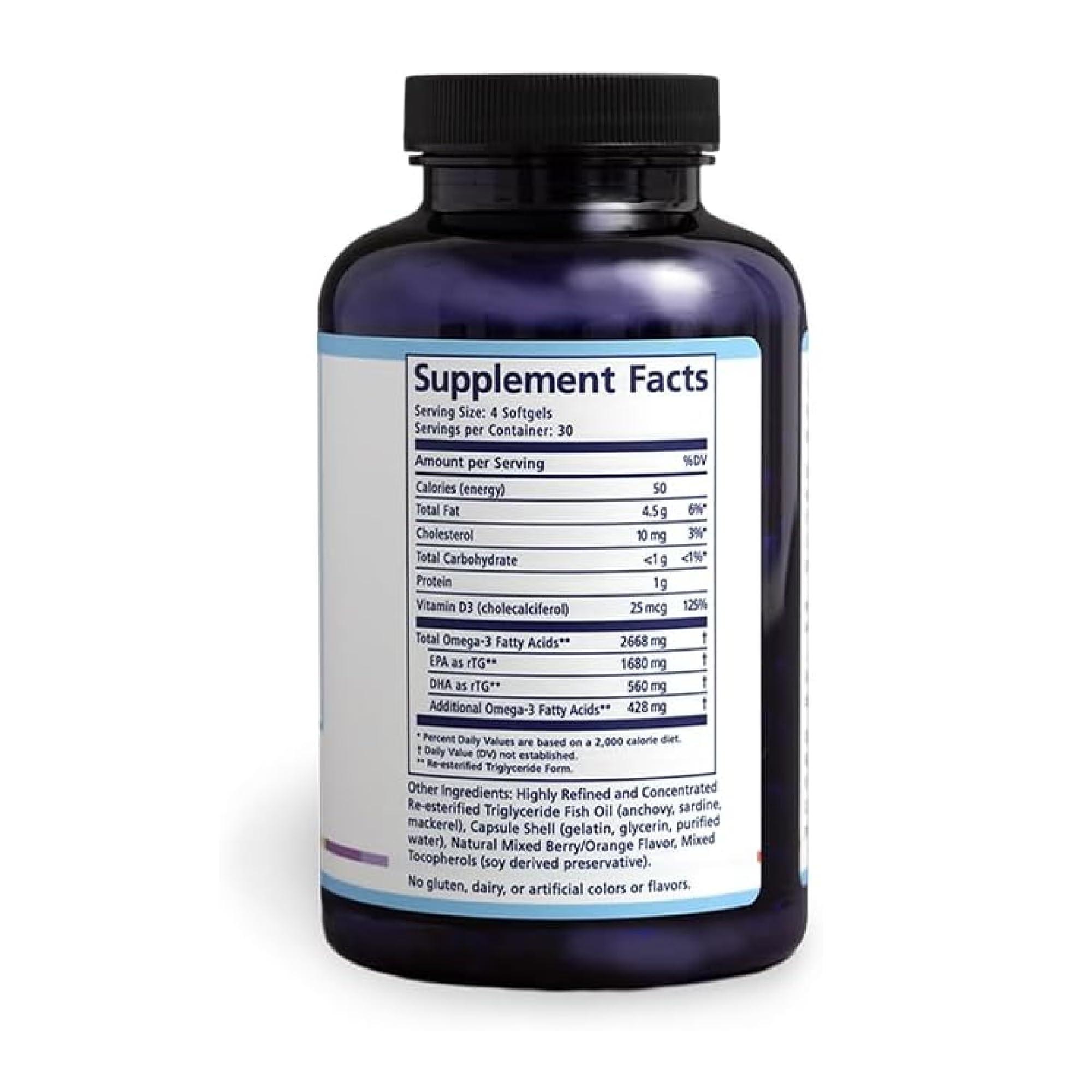 PRN Physician Recommended Nutriceuticals PRN De Dry Eye Omega 3 Fish Oil Support for Dry Eyes - 2240mg EPA & DHA in Triglyceride Formula New & Improved-Burpless-1 serving, 1-month supply