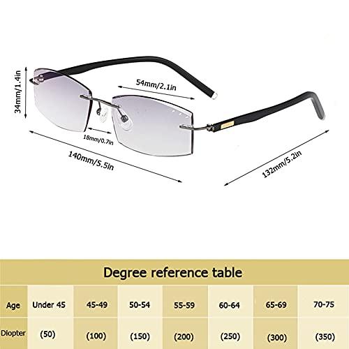 NWB Rimless Reading Glasses Blue Light Blocking for Men,Spring Hinge,Stylish Eyeglasses Anti Eye Strain/Glare/UV