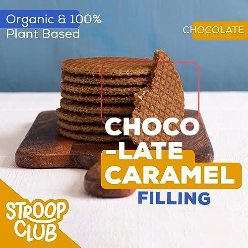 Stroop Club Stroop Club Organic Chocolate Infused Stroopwafel Caramel Treats | Vegan, Plant-Based and Dutch-Approved Indulgence - 12 Chocolate Waffle cookies (6 Pack of 2)